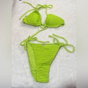 Bozzolo Lime Green Bikini Set Small New No Tags